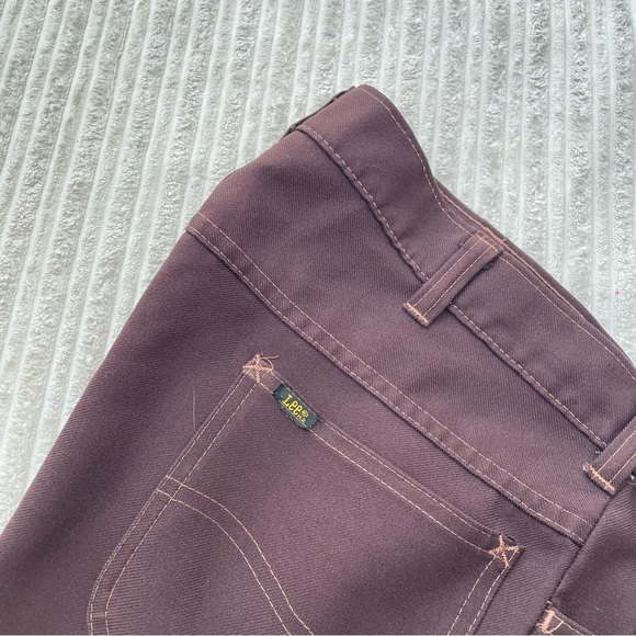 Vintage LEE Riders Wide-leg Flare Brown Slacks Pants | 34x30 - Picture 7 of 7